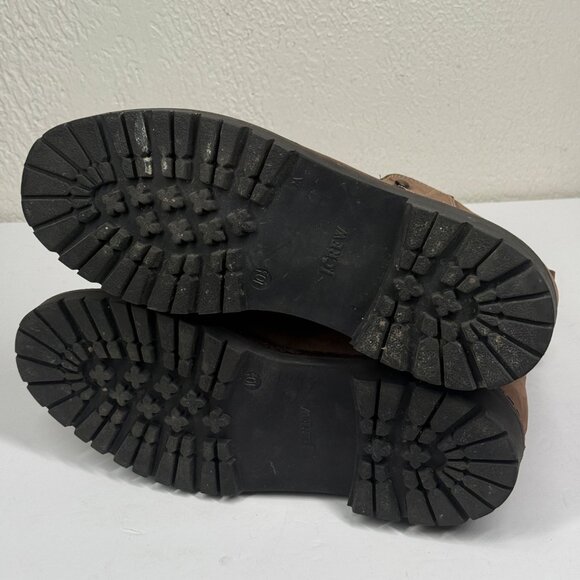 J.Crew Boots Moc Toe Rugged Brown Leather Lace-Up Workwear Size 10H - Picture 7 of 8